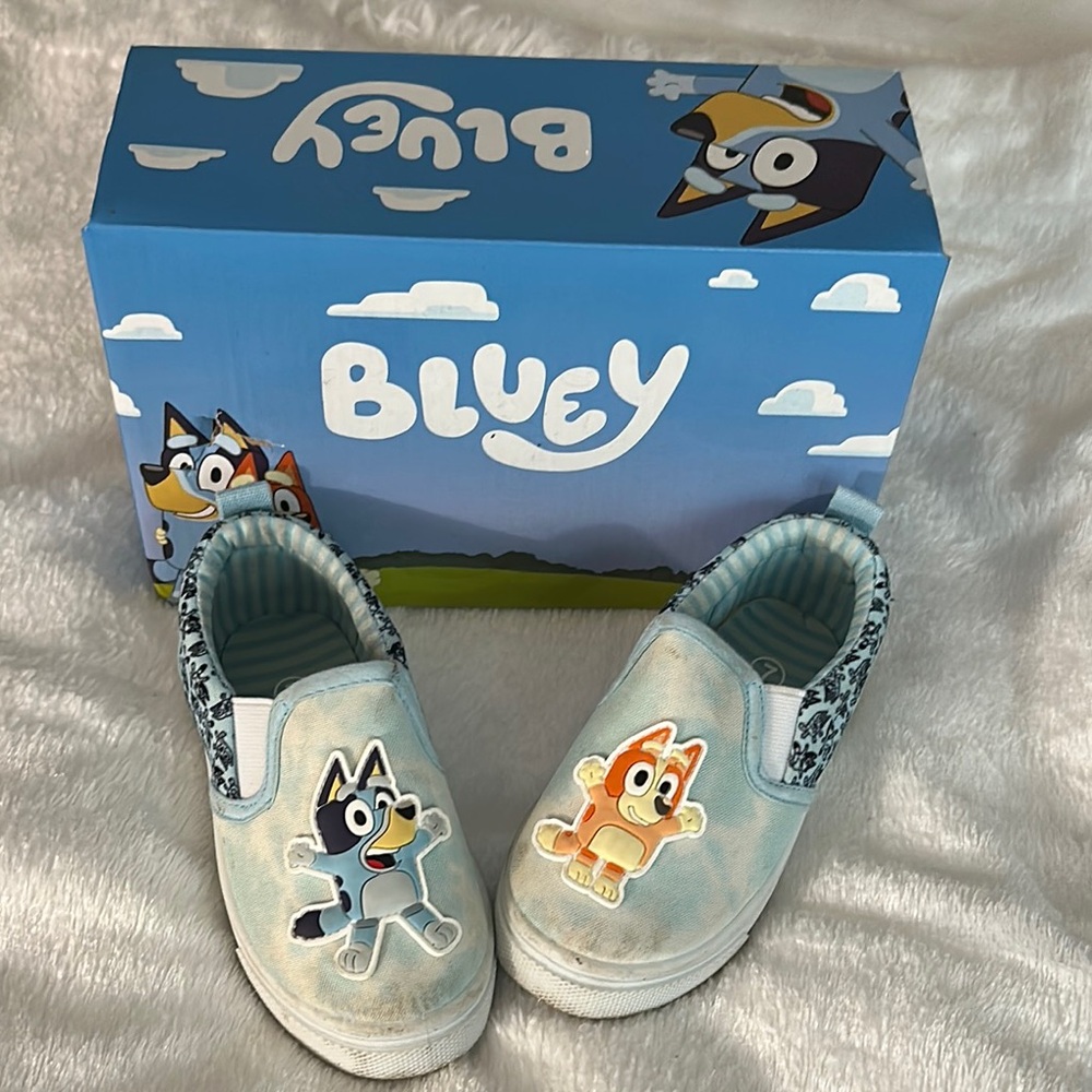 Blue and White Sneakers with Plush Comfort